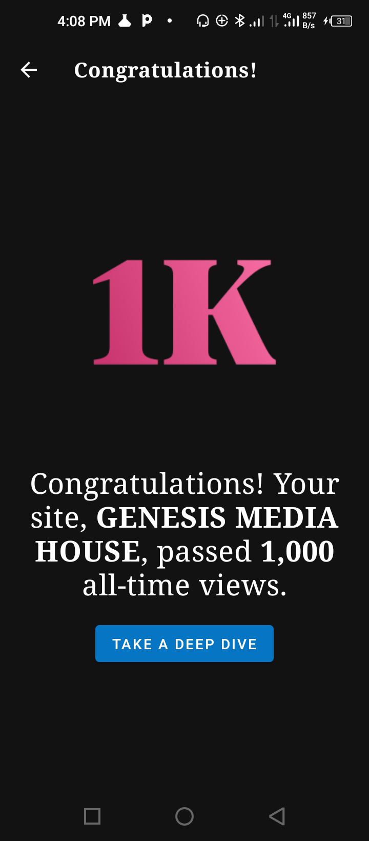 OUR TRAFFIC REPORT: Genesis Media House Received Over 1,000 Pageviews in January 2022