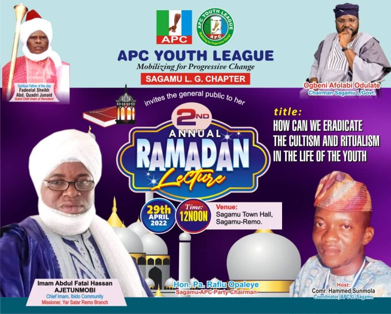 POLITICS: APC Youth League, Sagamu Chapter Set To Hold 2nd Ramadan Lecture