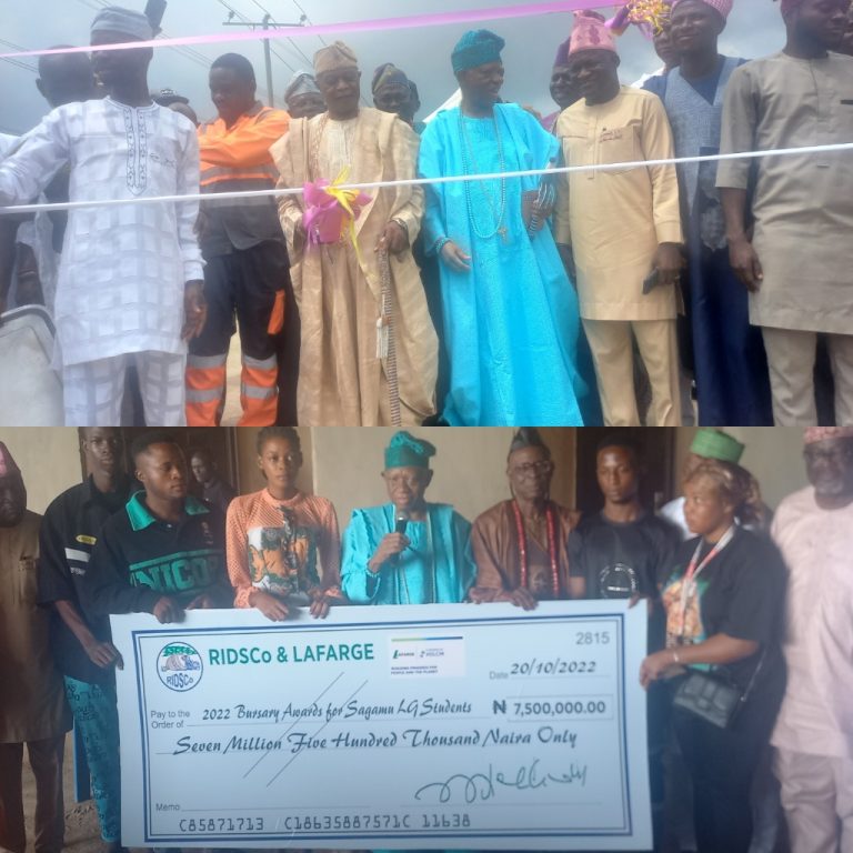 SAGAMU UPDATES: Excitement As RIDSco/Lafarge Africa Plc Commissions Eleyowo Culvert, Disburses ₦7,500,000 To 100 Indigent Students In Tertiary Institutions Of Sagamu LG Extraction And Presents Vocational Training Tools To 49 Graduands Of their Skills Acquisition Scheme