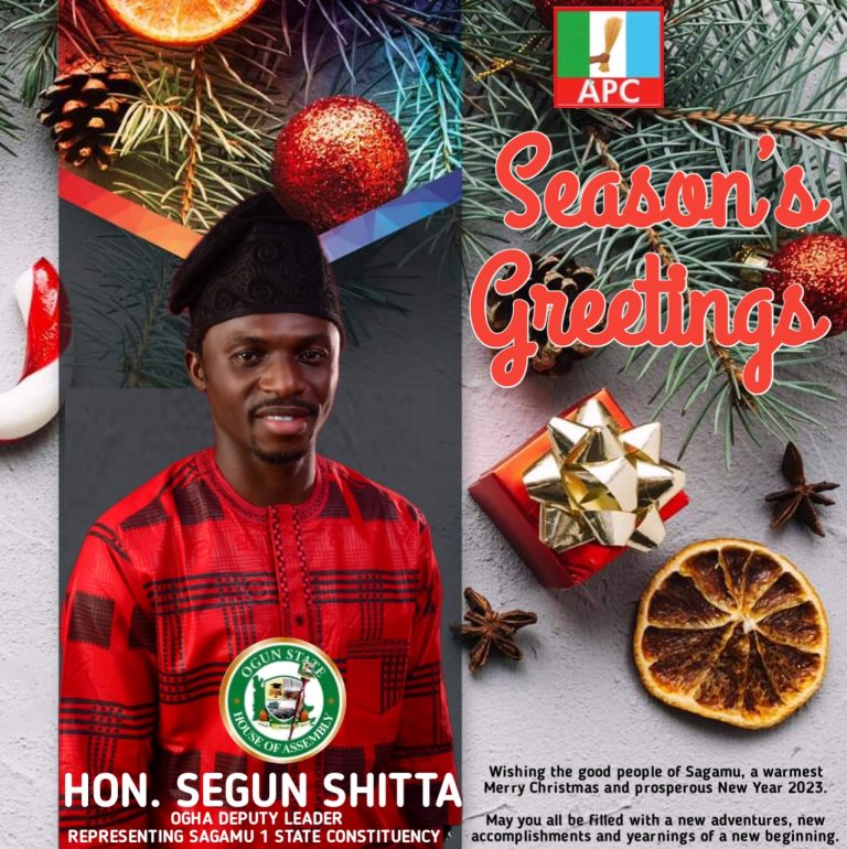 SEASON’S GREETINGS: Hon. Segun Shitta Celebrate Christmas With All Christian’s, Says “Odun Ayabo Fun Gbogbo Wa o”