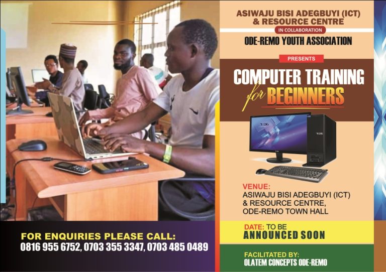 BREAKING NEWS: Ode Remo Youth Association Set To Launch Computer Training For Beginners