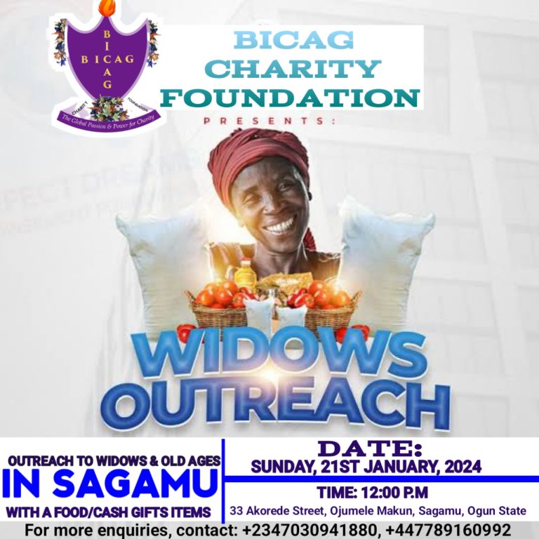 OGUN: BICAG Charity Foundation Set To Launch First Empowerment Outreach In Sagamu, Targets 100 Widows And Old Ages For A Start 