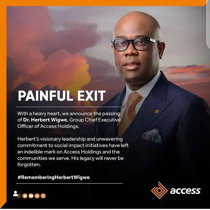 Access Bank Announces The Passing Of CEO Wigwe, Wife And Son 