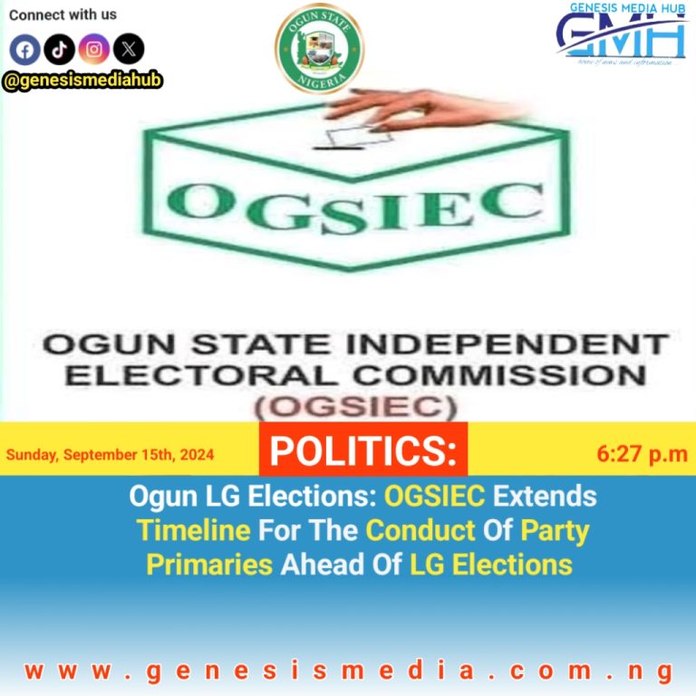 Ogun LG Elections: OGSIEC Extends Timeline For The Conduct Of Party Primaries Ahead Of LG Elections