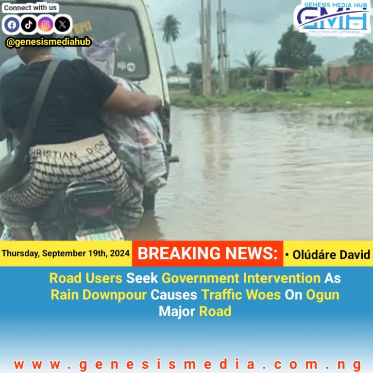 Road Users Seek Government Intervention As Rain Downpour Causes Traffic Woes On Ogun Major Road