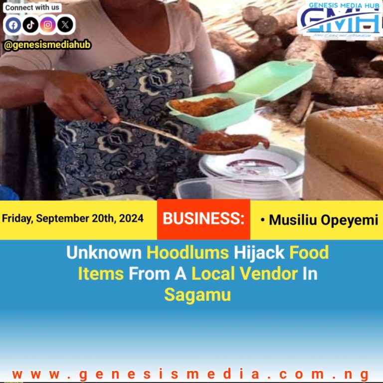 Unknown Hoodlums Hijack Food Items From A Local Vendor In Sagamu