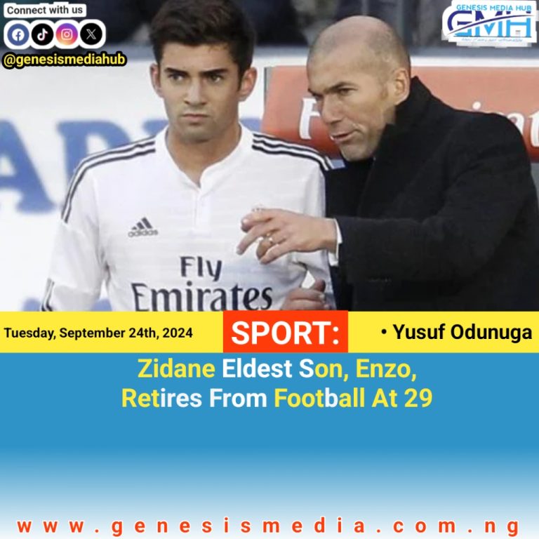 Zidane Eldest Son, Enzo, Retires From Football At 29