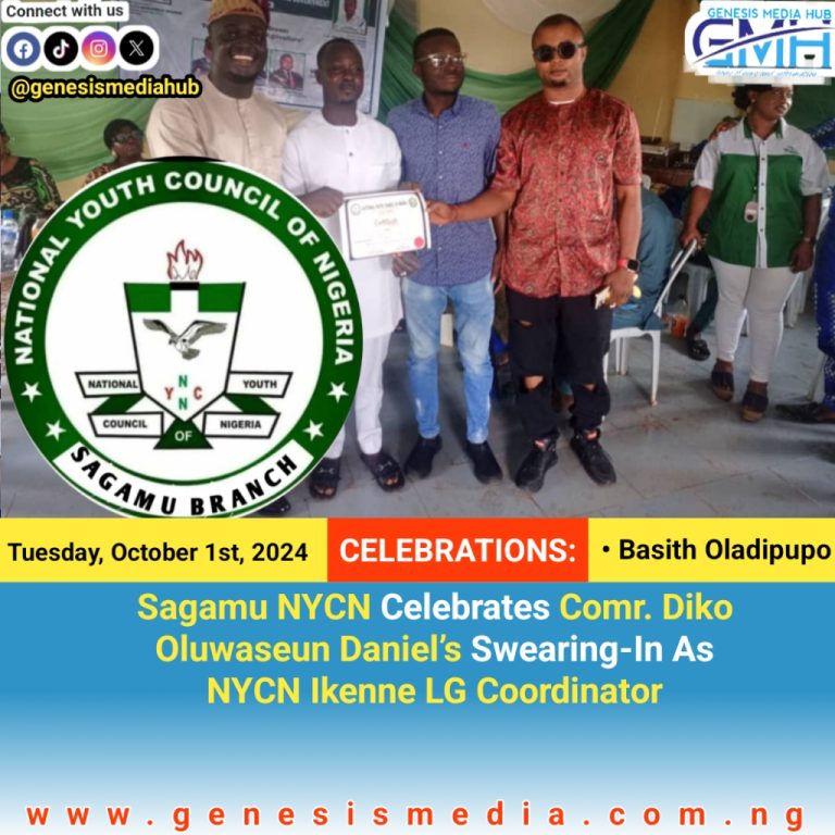 Sagamu NYCN Celebrates Comr. Diko Oluwaseun Daniel’s Swearing-In As NYCN Ikenne LG Coordinator