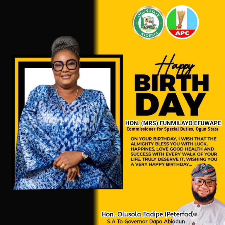 Celebrations: Hon. Olusola Fadipe (Peterfad) Celebrates Hon. (Mrs.) Funmilayo Efuwape On Her Birthday